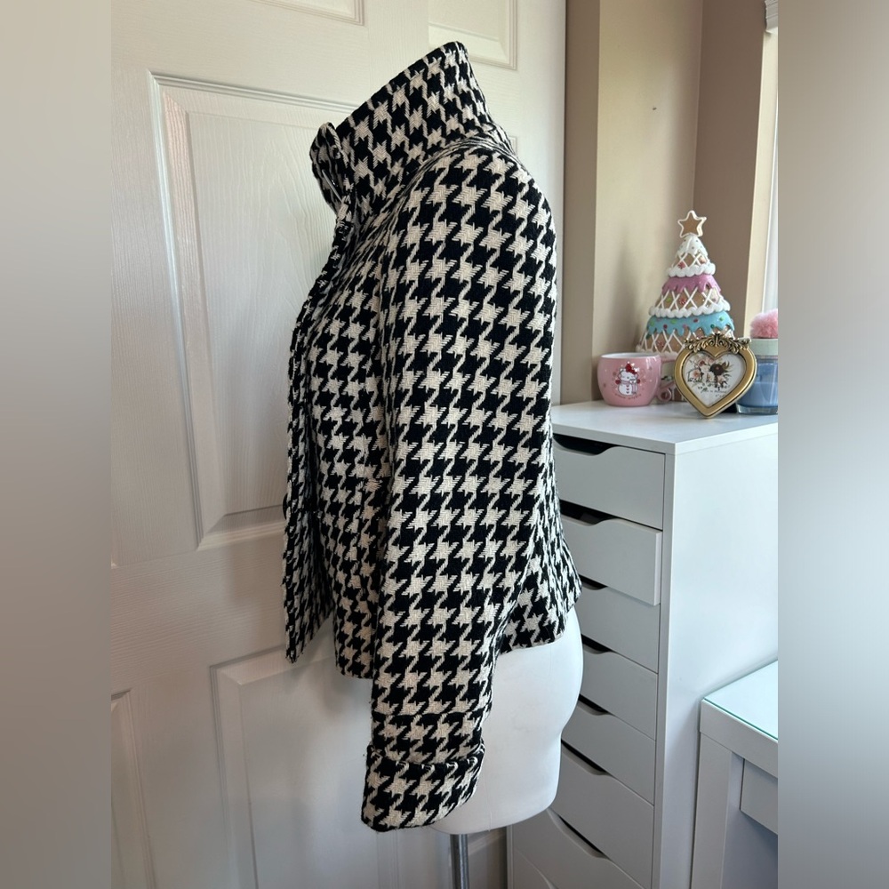 Black Rivet Houndstooth Wool Jacket - image 4